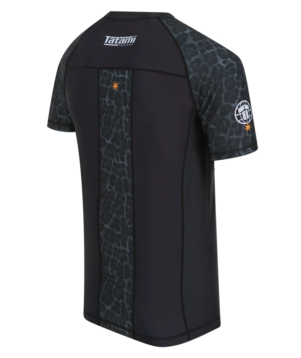 Tatami Rash Guard maniche corte nera leopard elasticizzata