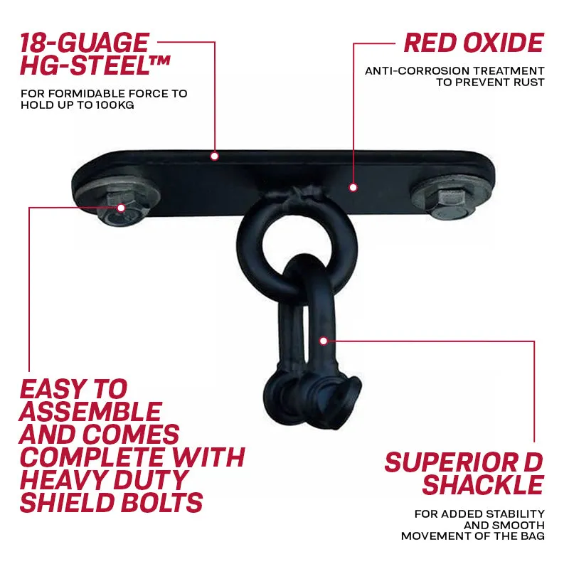 RDX X1 gancio soffitto nero acciaio 100 kg