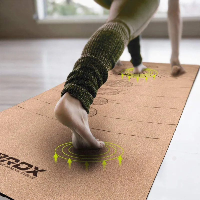 RDX D4 Tappetino Yoga Sughero 6mm Marrone Antiscivolo