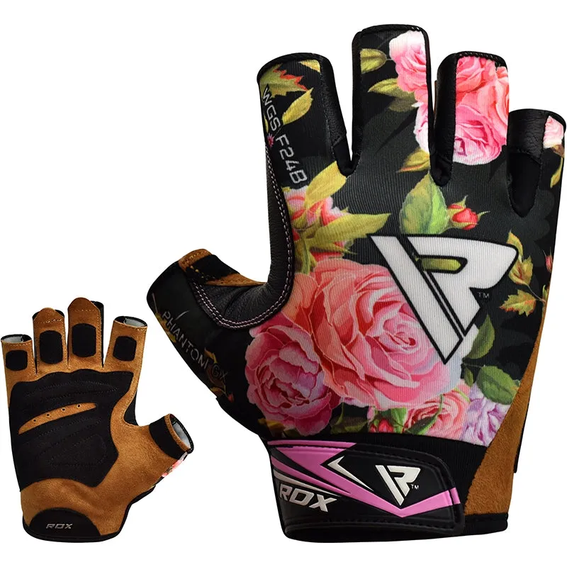 RDX F24 Floreal guanti palestra donna neri traspiranti
