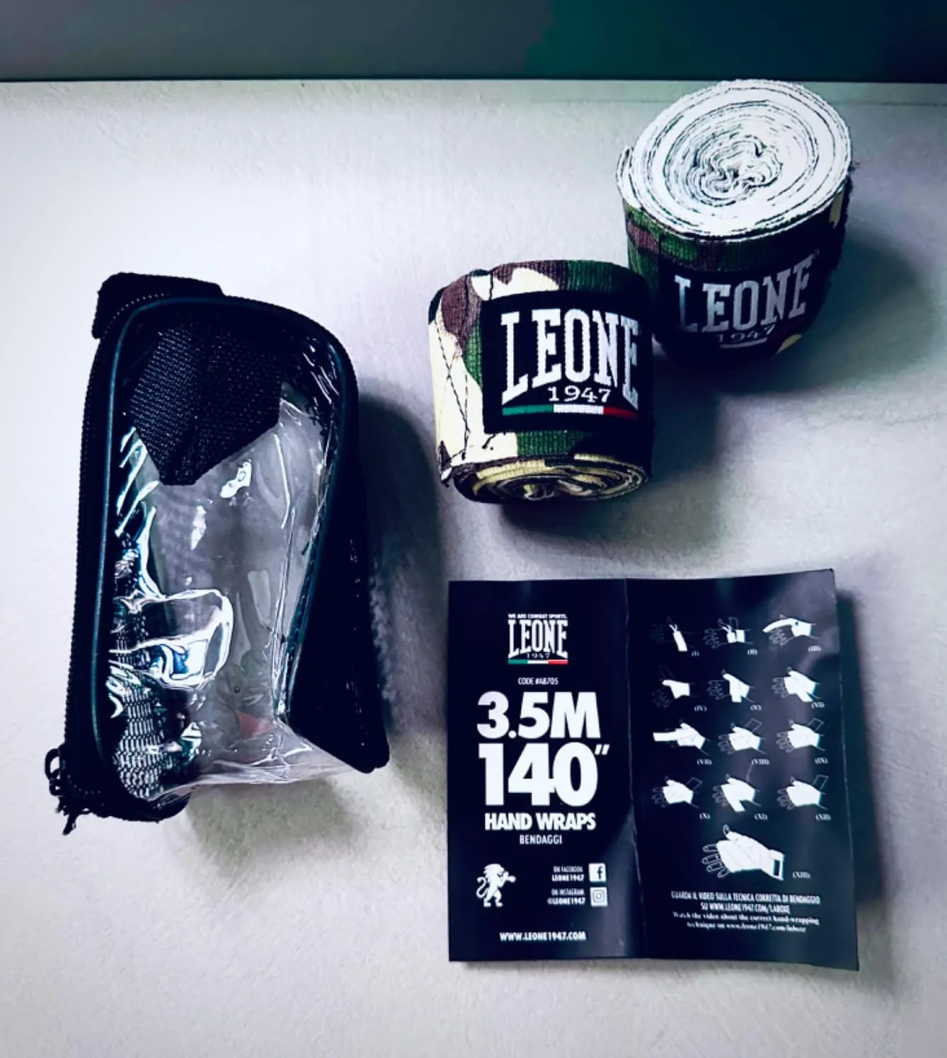 Leone 1947 AB705 Bendaggi boxe bianchi 3,5 m