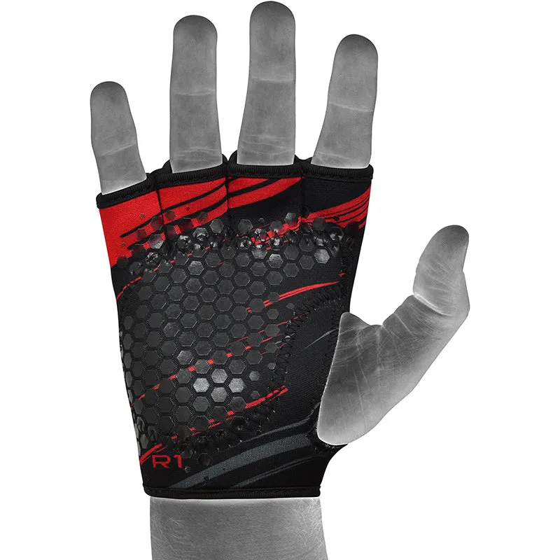 RDX R1 Prese Palestra Neoprene Rosse Grip Silicone
