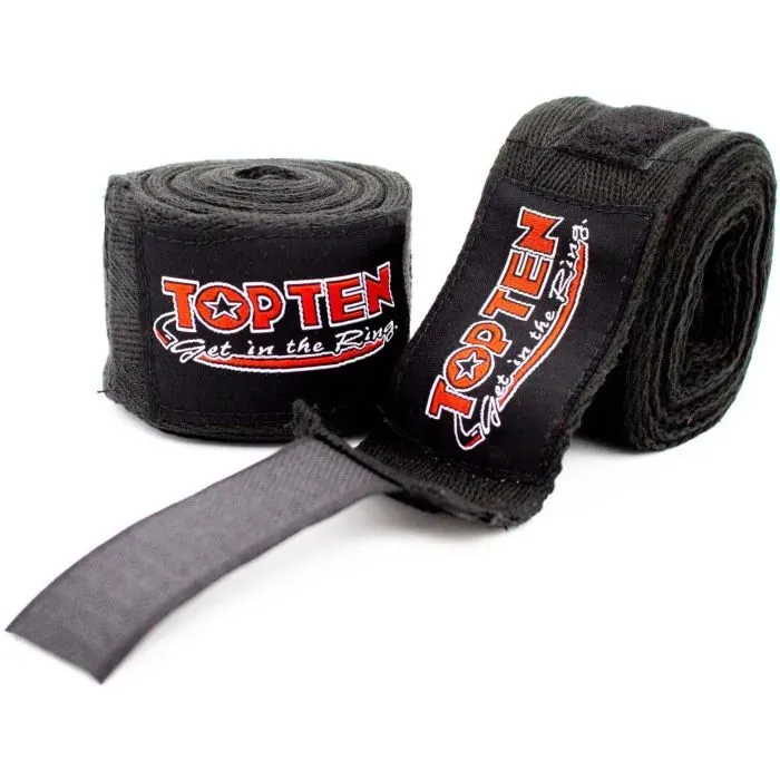 TOP TEN benda boxe inelastica nera 5 cm x 500 cm