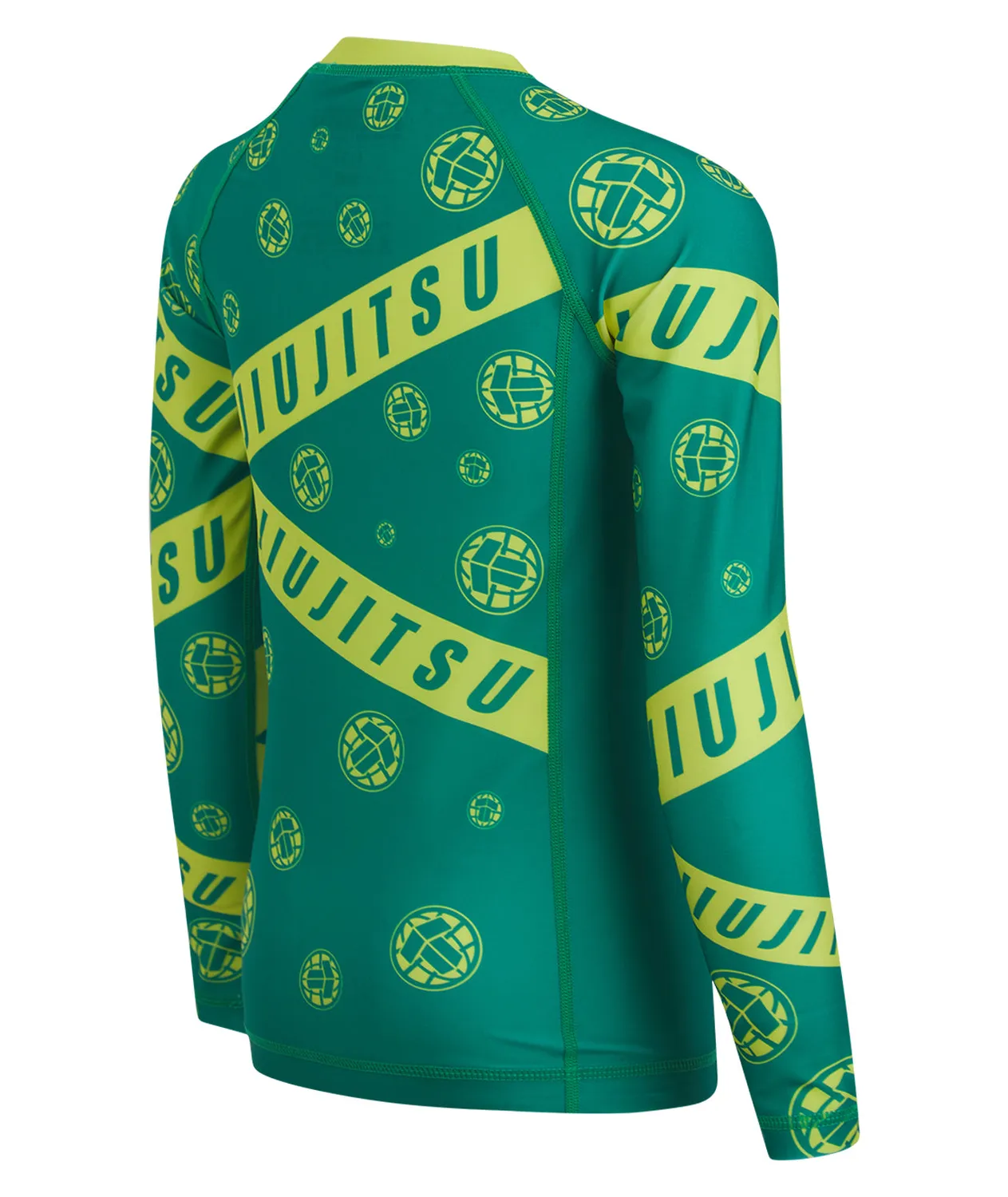Tatami Helena Taped rash guard bambino verde giallo maniche lunghe