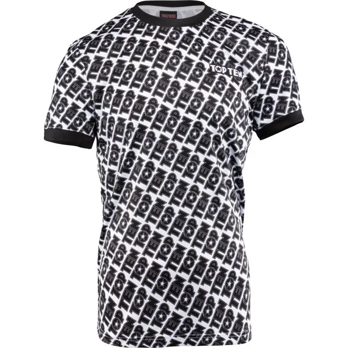 TOP TEN Monogram t-shirt allenamento in poliestere