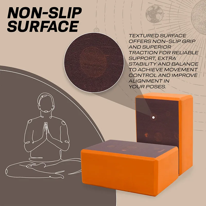 RDX D1 Blocco Yoga EVA Arancione Singolo Antiscivolo
