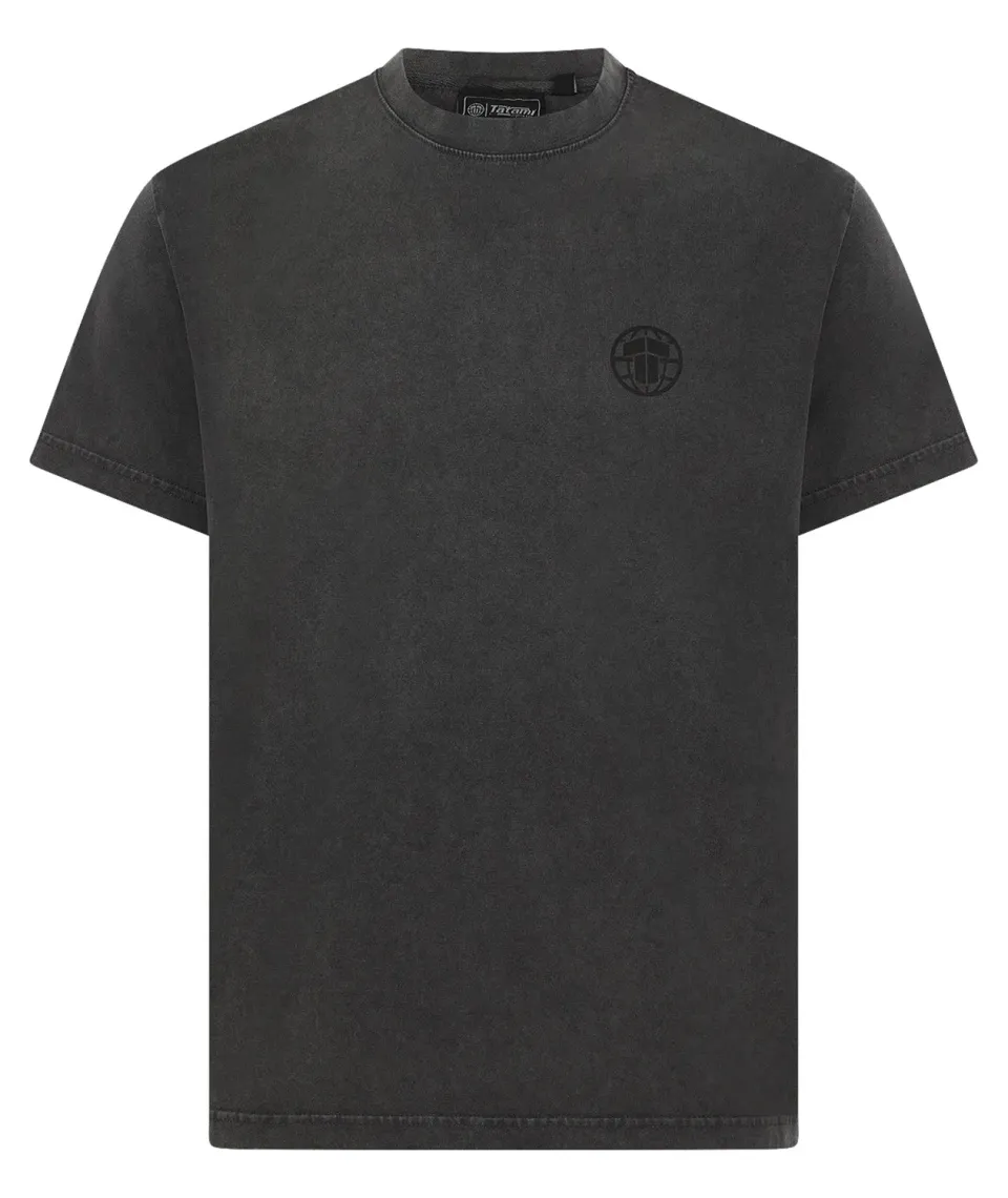 Tatami Globe Stonewashed t-shirt grigio nero cotone