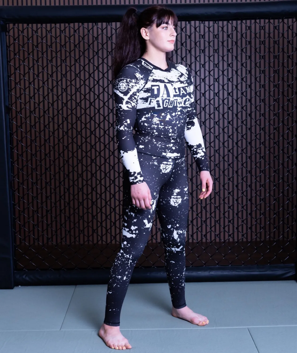 Tatami Fightwear Helena Punk leggings donna neri bianchi elasticizzati