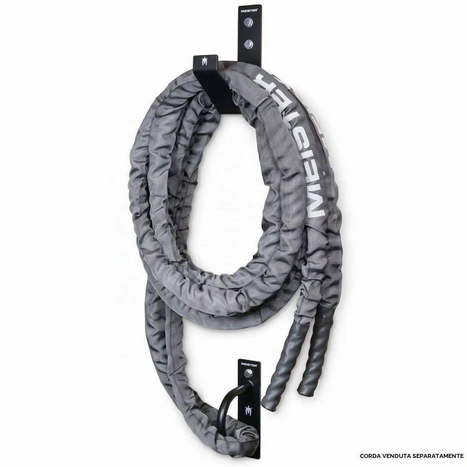 Meister XSteel kit ancoraggio battle rope nero opaco acciaio