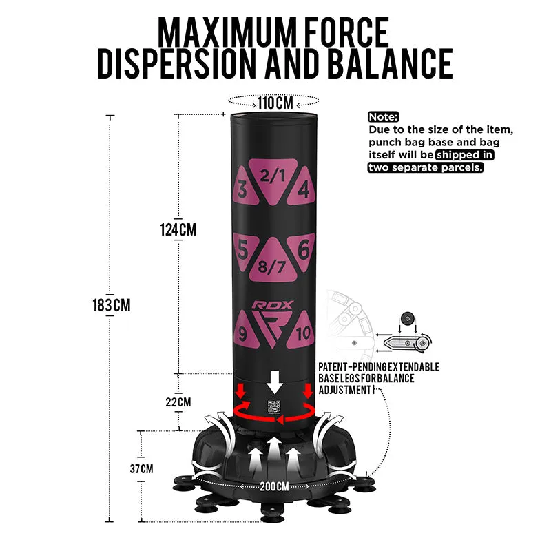 RDX KT Ronin Sacco Boxe Autoportante Rosa 6FT + Guanti