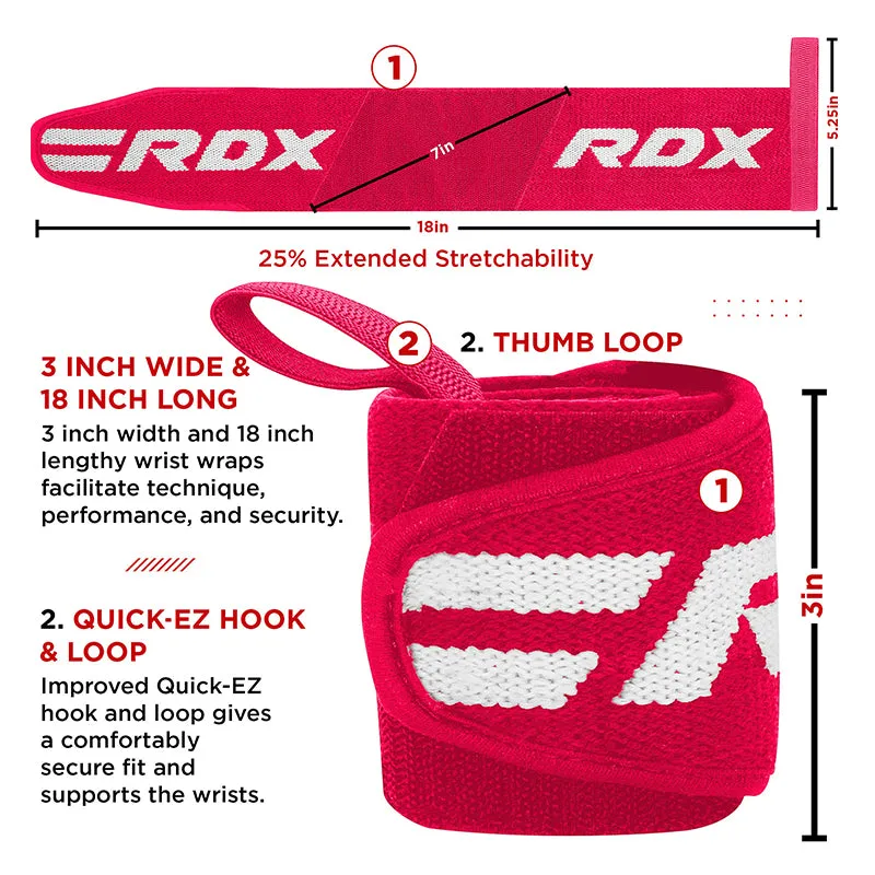 RDX W2 Fasce Polso Palestra Rosa Donna