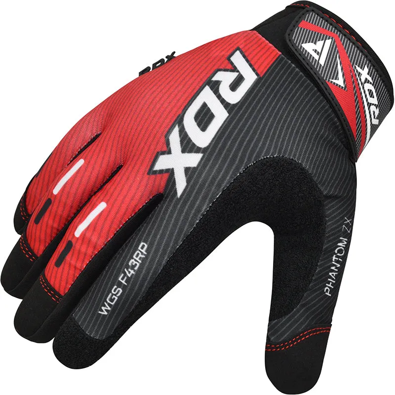 RDX F43 Guanti Palestra Dita Intere Touchscreen Rossi