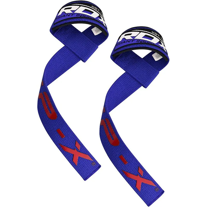RDX W2 Cinghie Sollevamento Pesi Blu Cotone