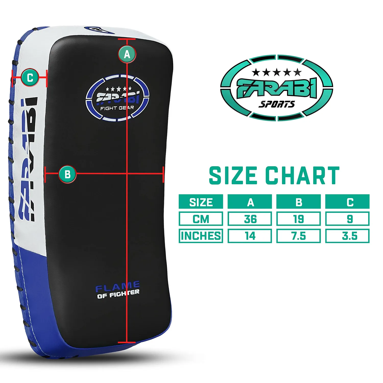 Farabi Pao Muay Thai Scudo Kick Blu 36 cm Singolo
