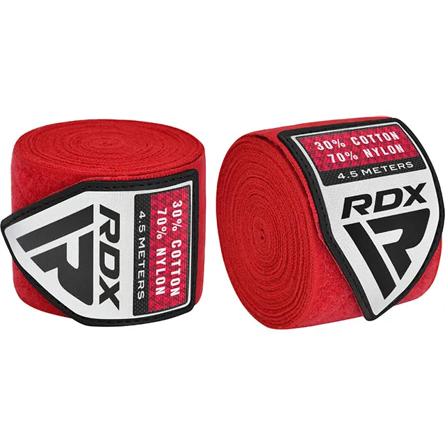 RDX RB Bendaggi Boxe 4,5m Set 3 Paia Neri Cotone