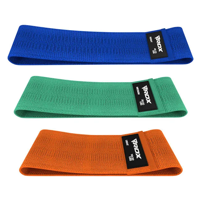 RDX Bande Elastiche Fitness Tessuto 3 Pezzi