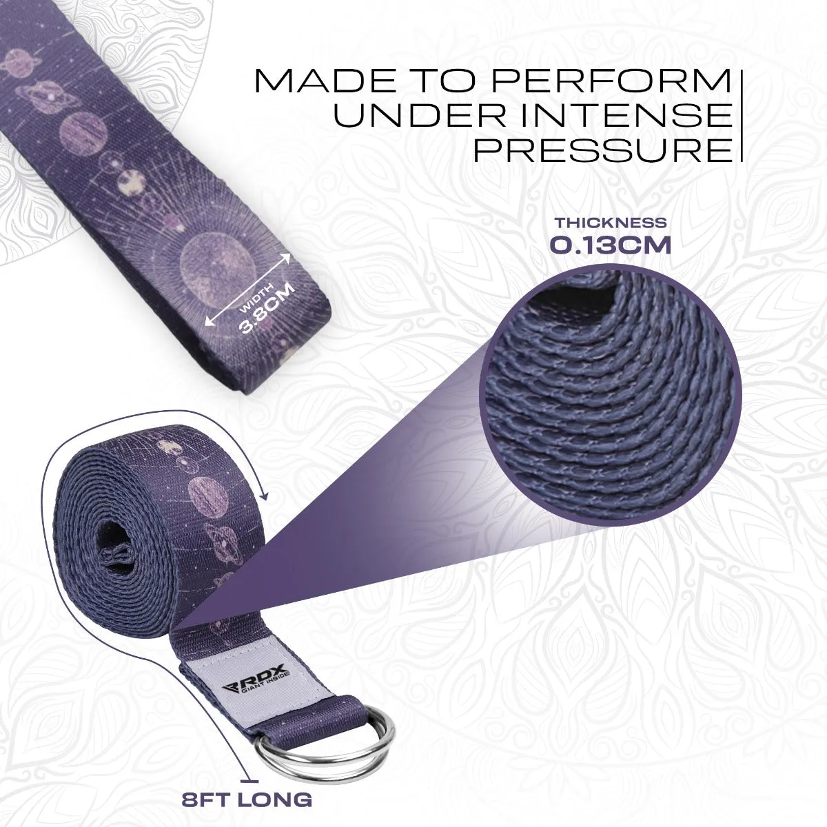 RDX F19 Cinghia Yoga Cotone Viola Fibbia D 8ft