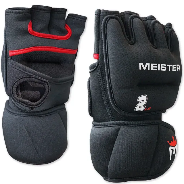 Meister guanti zavorrati 2lb coppia nero rosso neoprene