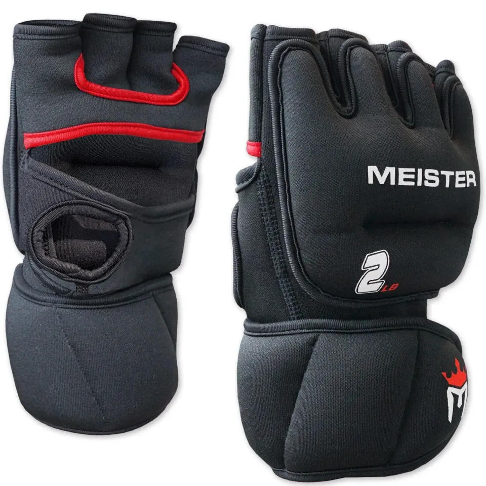 Meister guanti zavorrati 2lb coppia nero rosso neoprene