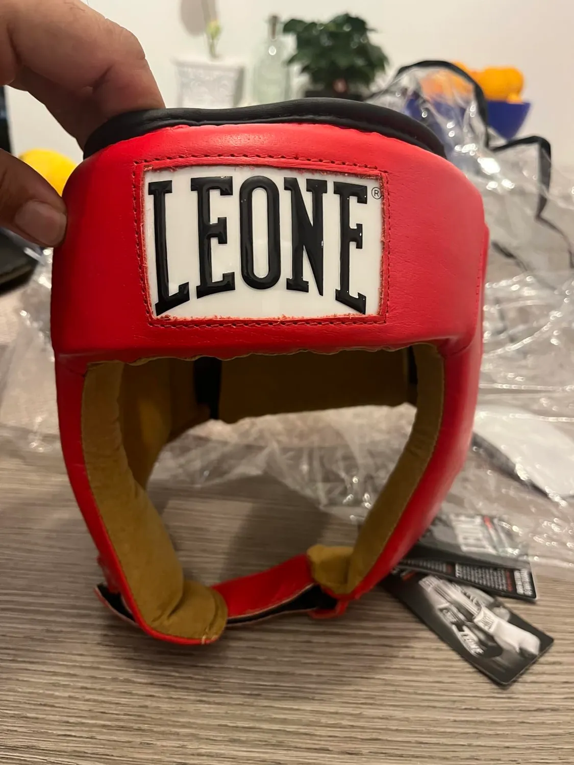 Leone 1947 Contest Casco Boxe Blu L Pelle Protezione