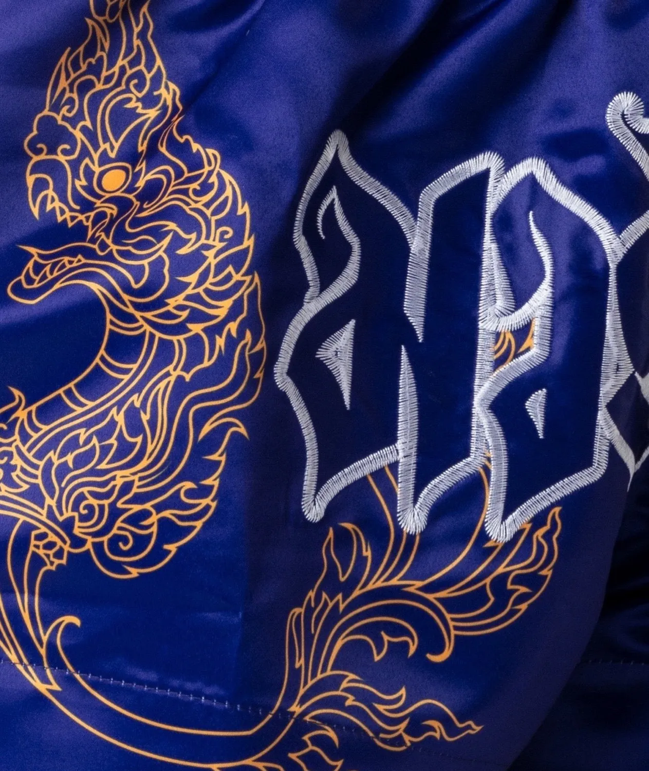 Tatami Nakmuay pantaloncini muay thai blu taglio thai