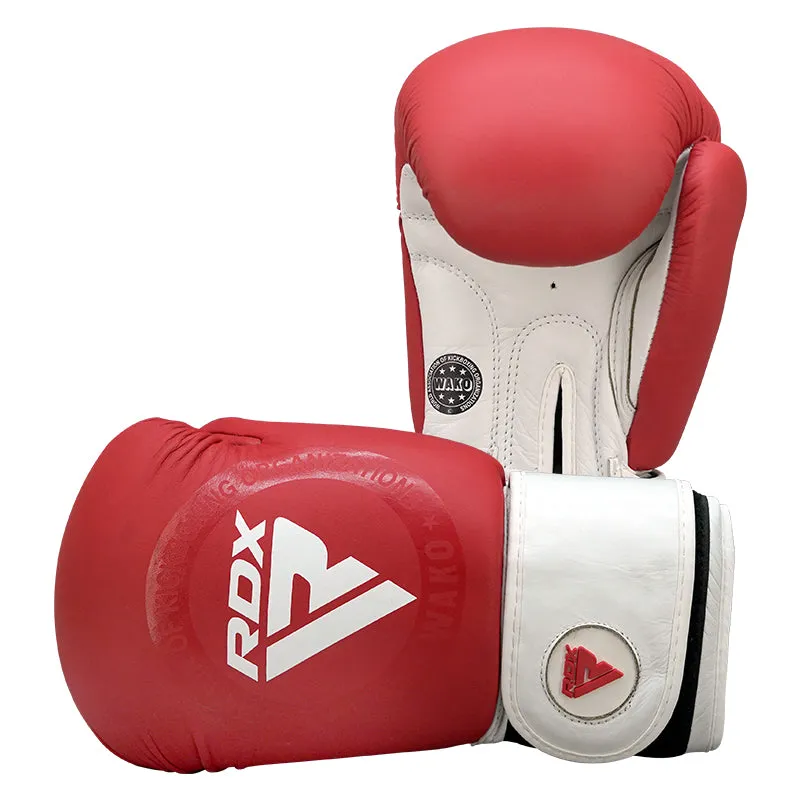 RDX T1 WAKO Guantoni Boxe Rossi Pelle Approvati WAKO