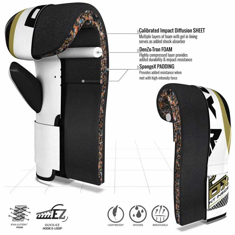 RDX GL Golden guantoni boxe 4oz dorati sacco