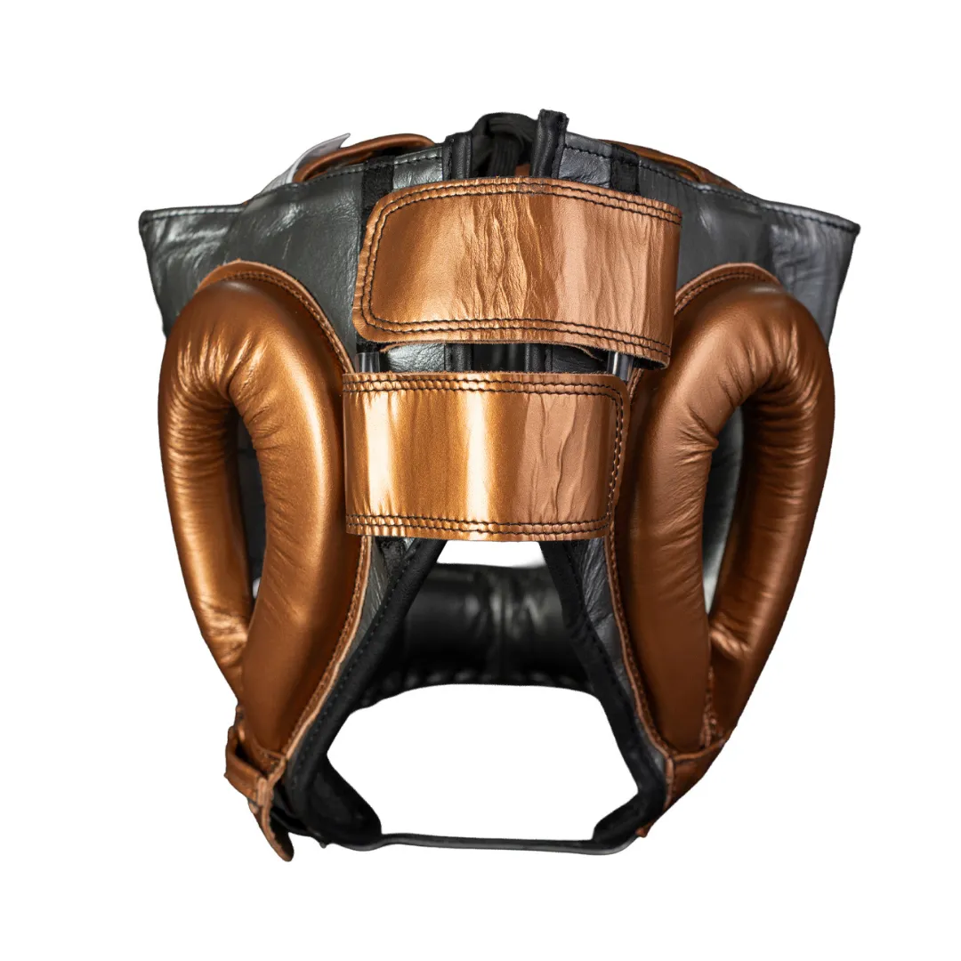 Cleto Reyes Tradicional caschetto boxe pelle grigio-rame