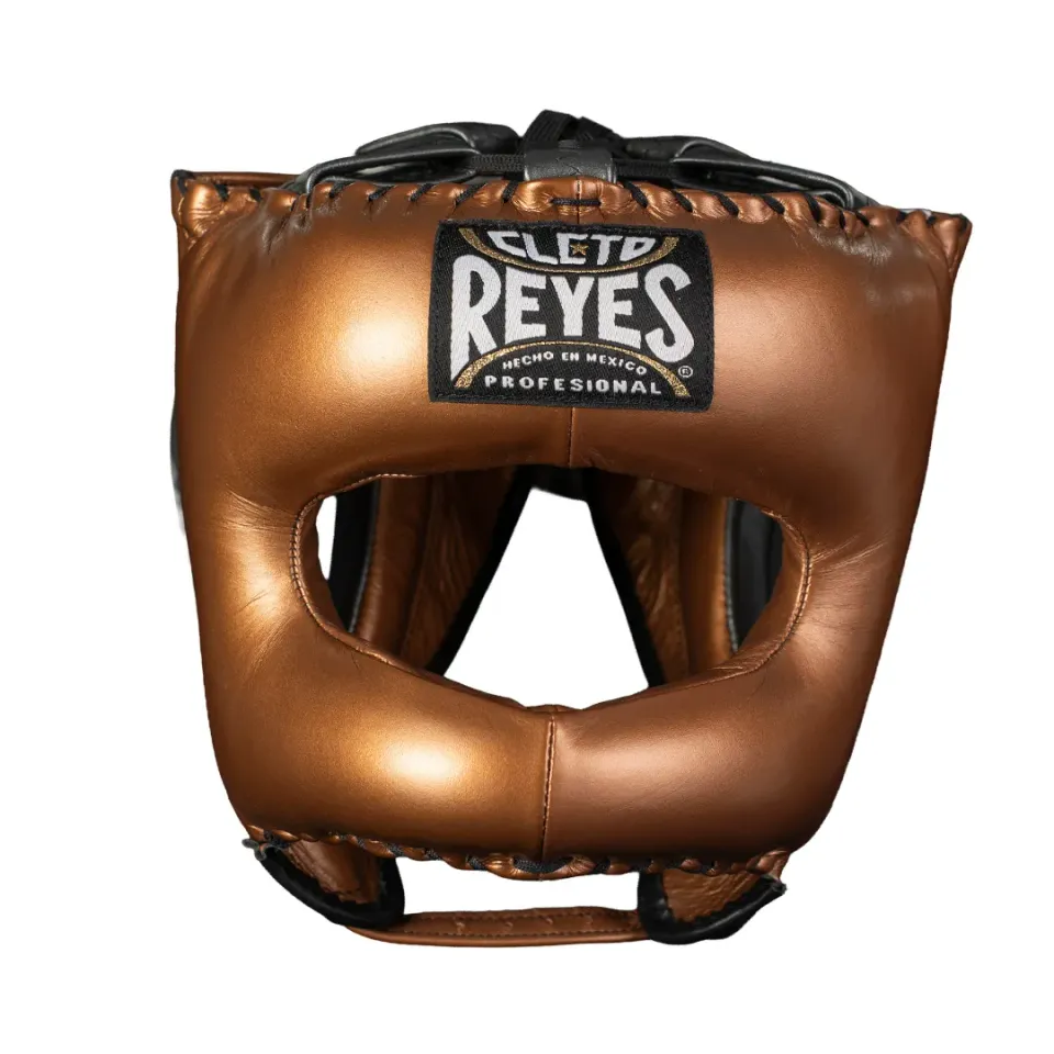 Cleto Reyes Safetec caschetto boxe pelle rame-grigio unitaglia