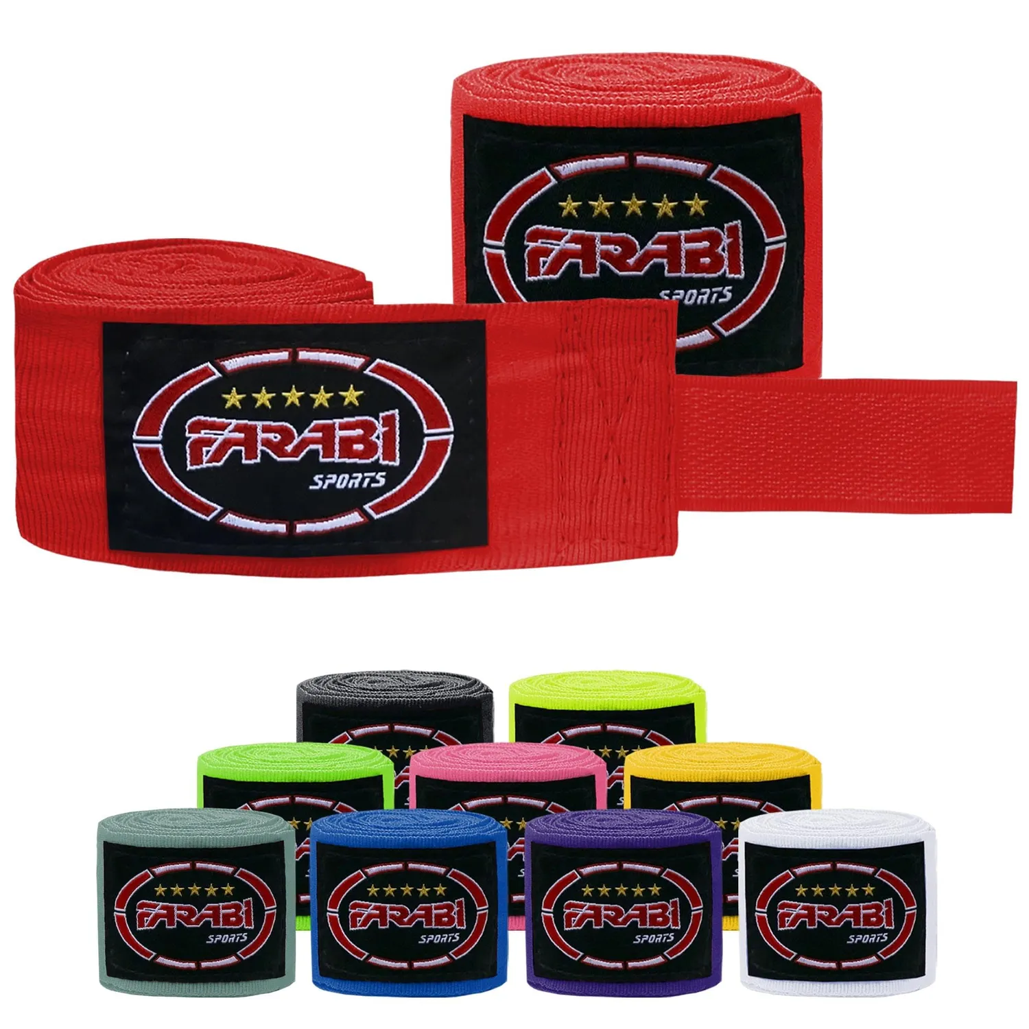 Farabi bendaggi boxe bambini rosa 2,5 m elasticizzati
