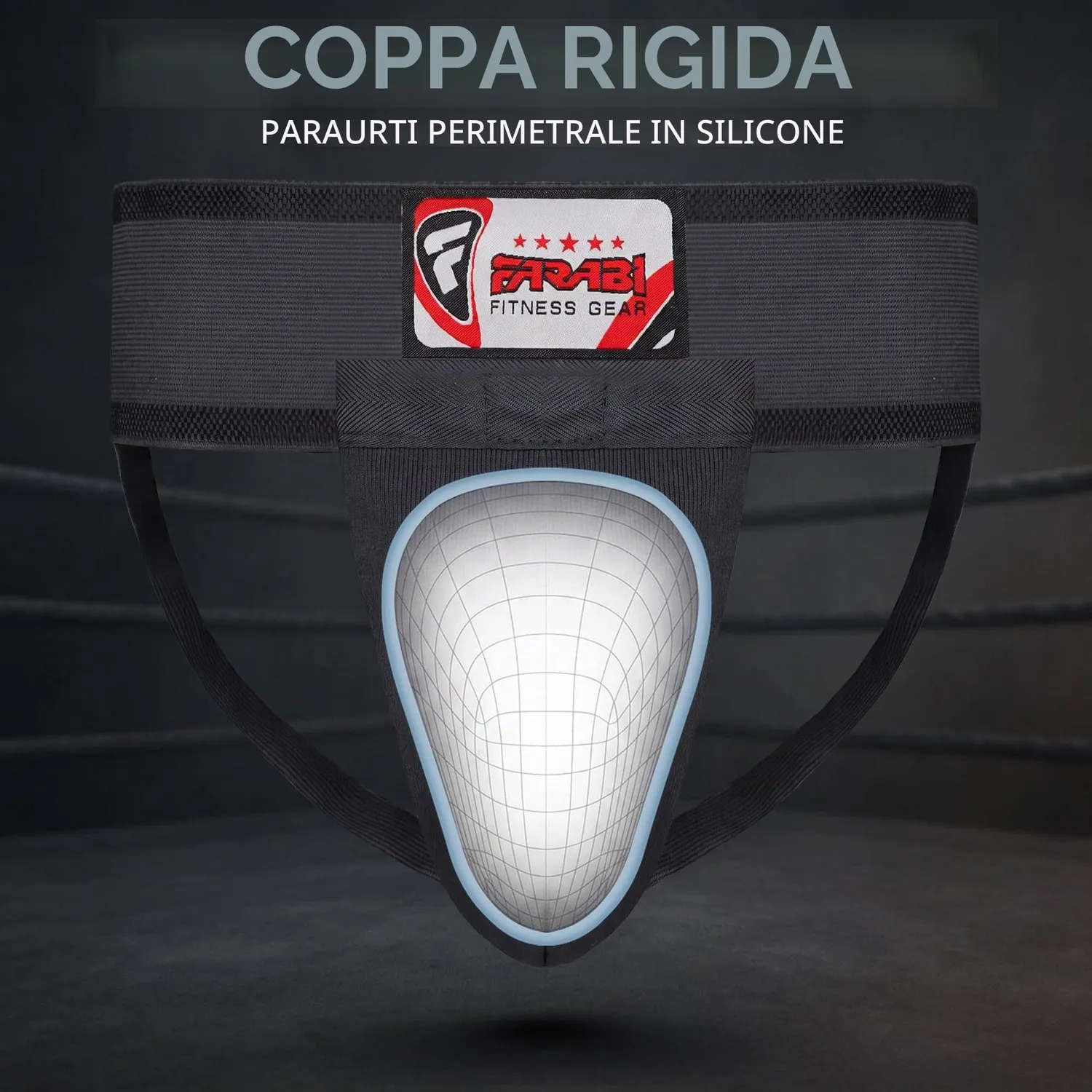 Farabi Rampart conchiglia protettiva M nero PU antiurto