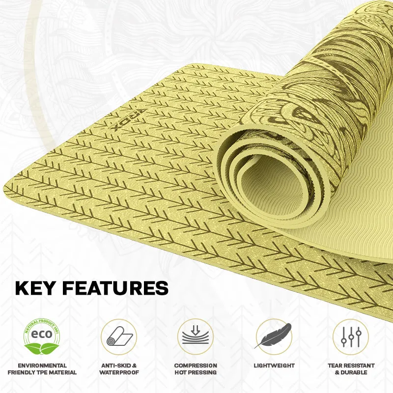 RDX D10 Tappetino Yoga TPE 6mm Giallo antiscivolo