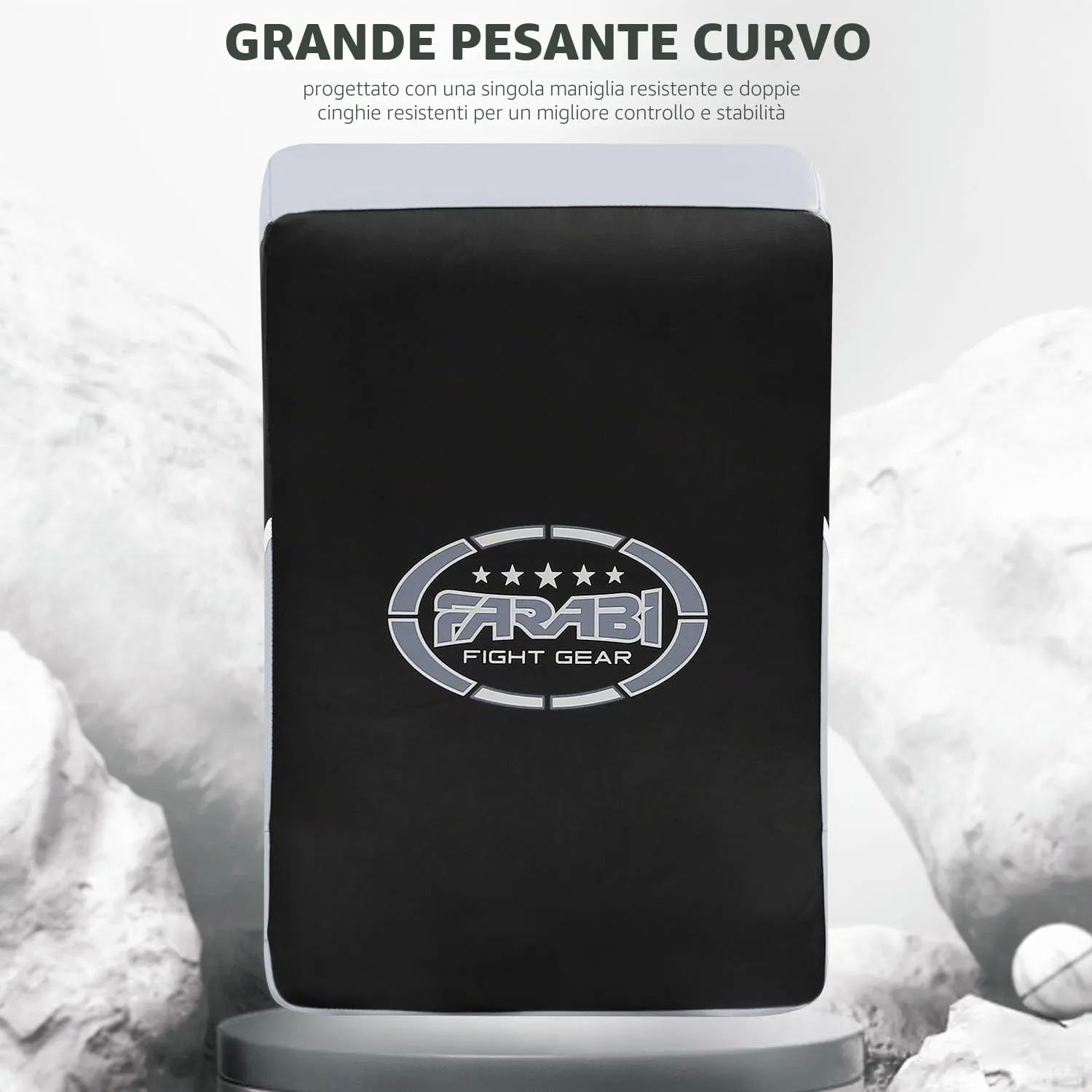 Farabi Sports scudo kick boxe bianco-nero 52x37