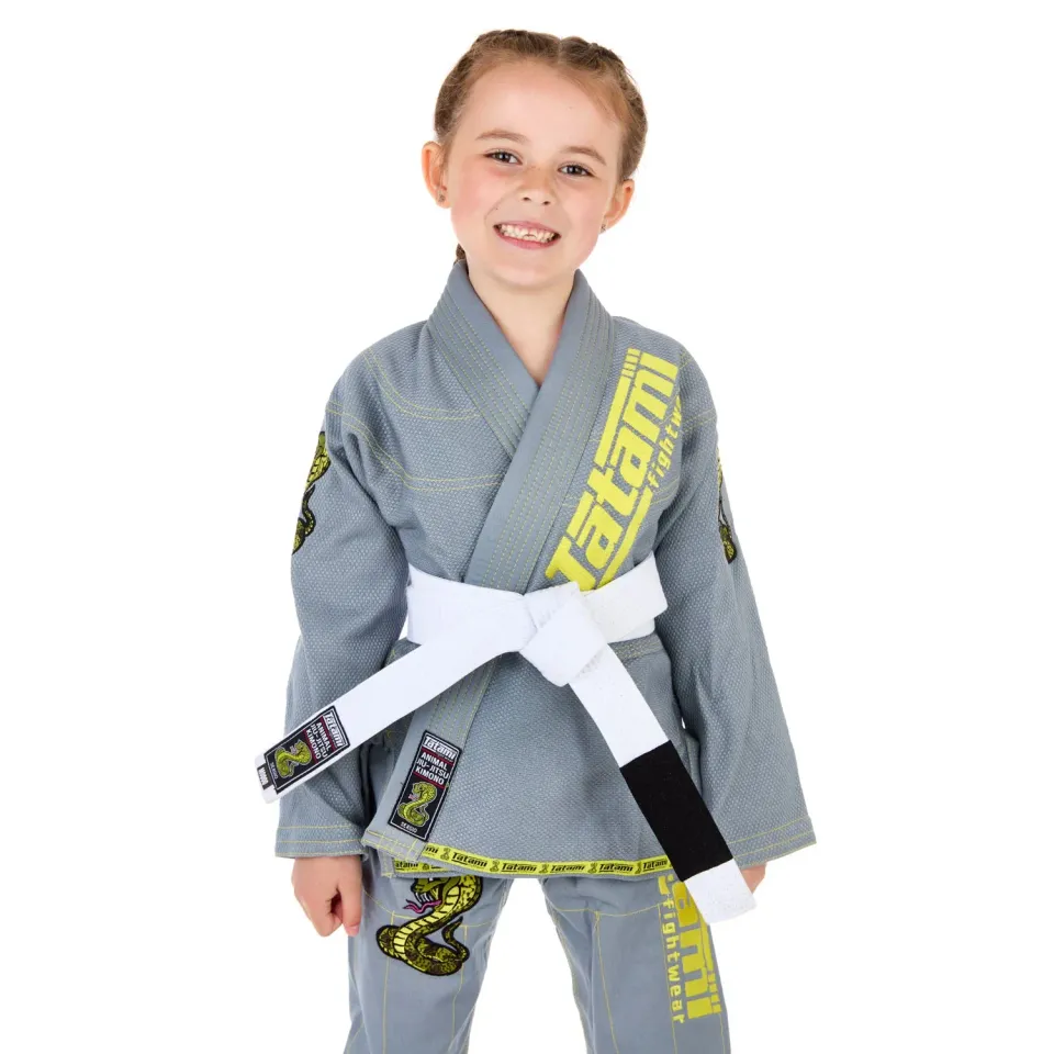 Tatami Fightwear Meerkatsu Animal kimono bambino grigio con cintura