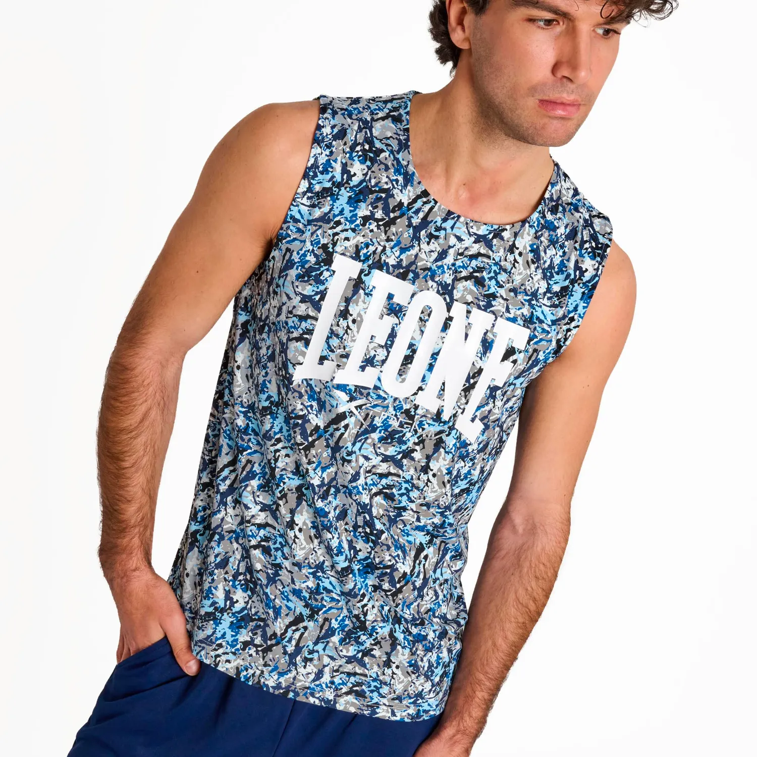 Leone 1947 Urban Fighter ABX407 canotta uomo camo blu