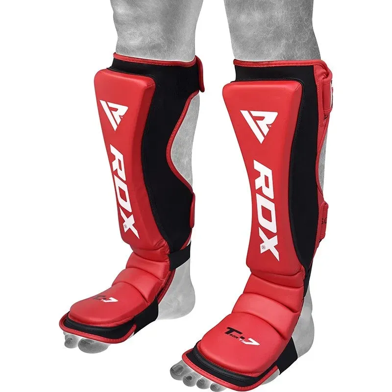RDX T7 parastinchi MMA rossi con collo piede