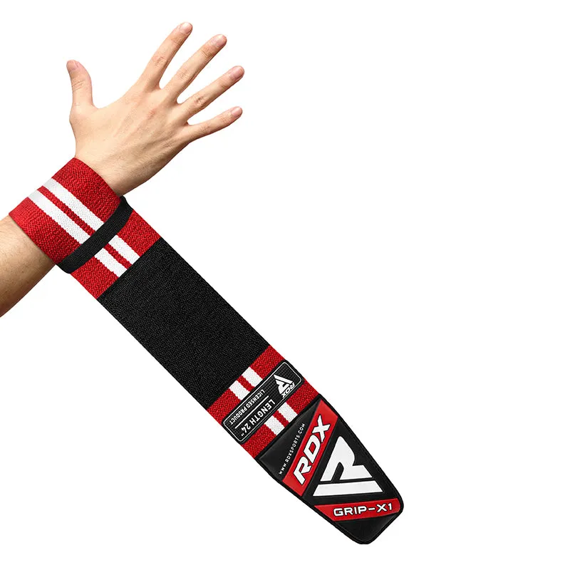 RDX W4 Polsiere Sollevamento Pesi Rosse M Elastiche