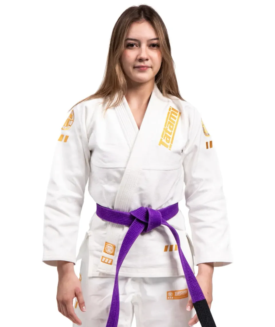 Tatami Fightwear Ladies Pro Series Kimono BJJ Bianco Oro