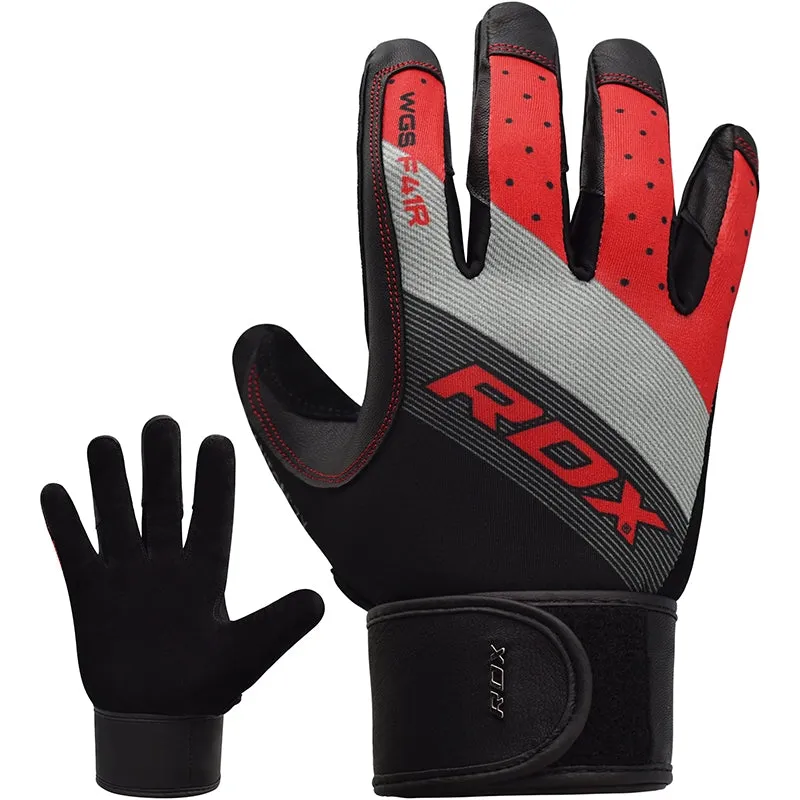 RDX F41 guanti palestra dita intere pelle sostegno polso