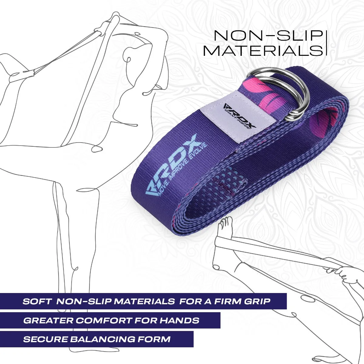 RDX F6 cintura yoga cotone viola 8ft antiscivolo