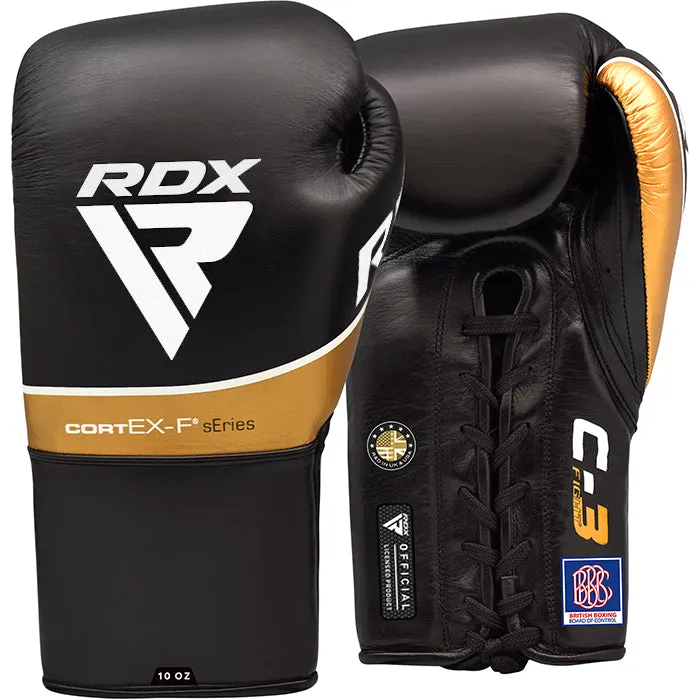 RDX C3 Fight Guantoni Boxe Pelle con Lacci da Gara