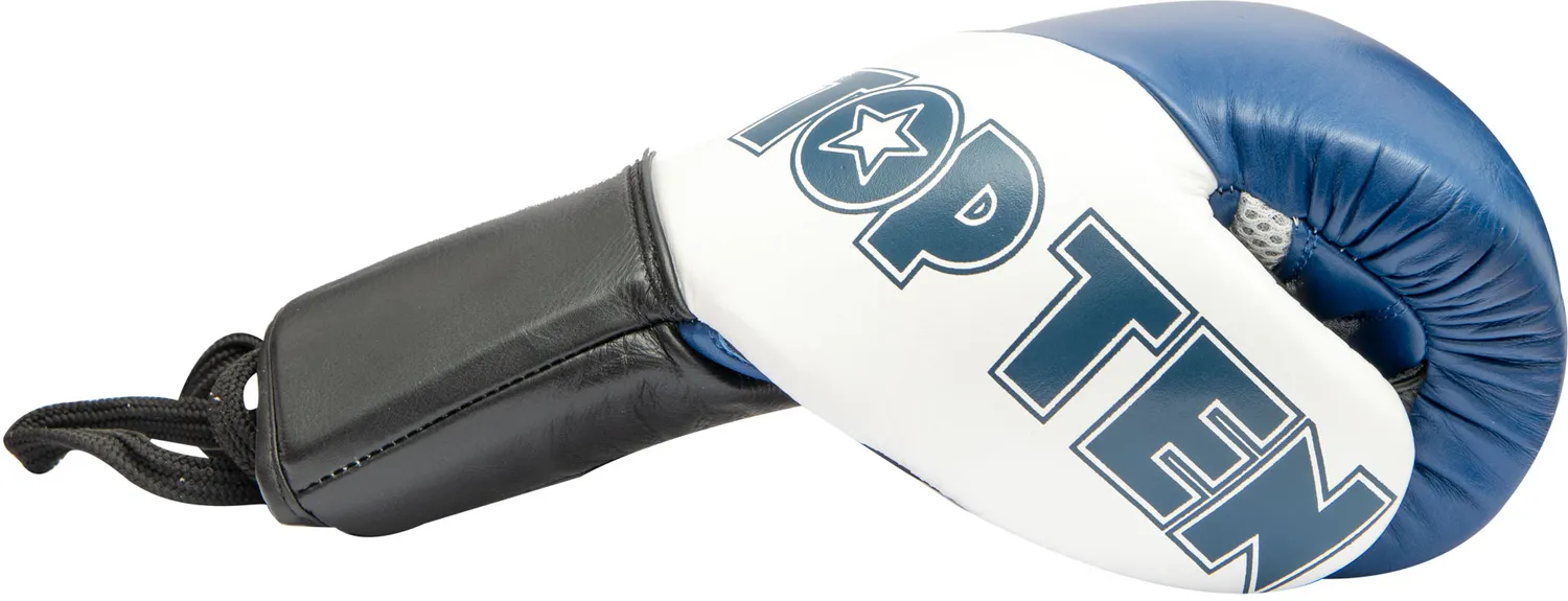 TOP TEN Pro X guanti boxe pelle vera kickboxing