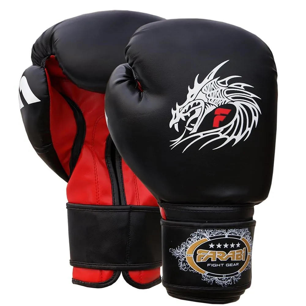 Farabi Dragon guanti boxe 8 oz pelle sintetica