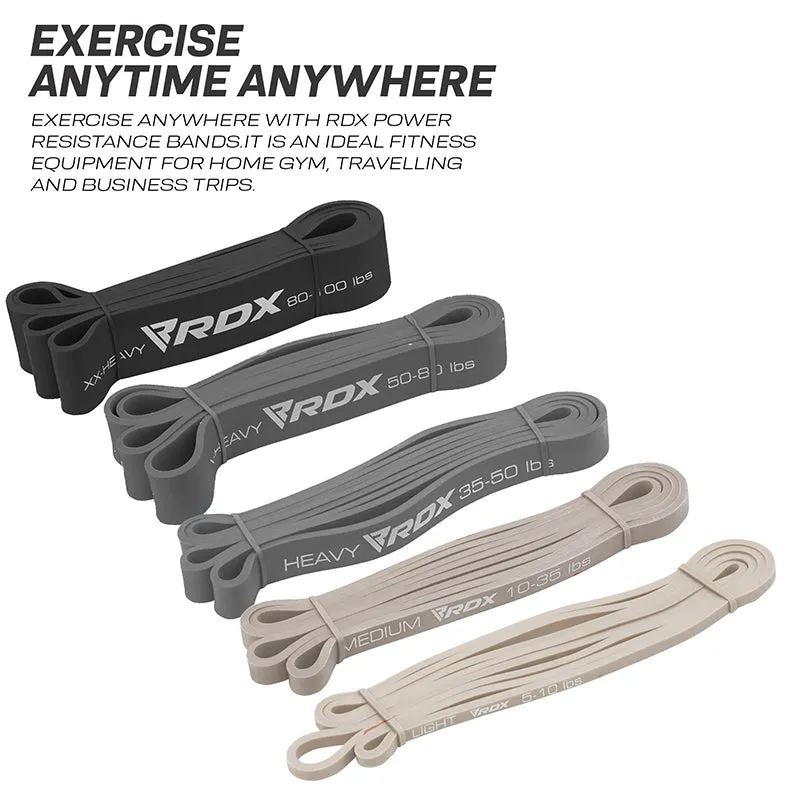 RDX MG 5-in-1 banda elastica resistenza multicolor 5 pezzi lattice