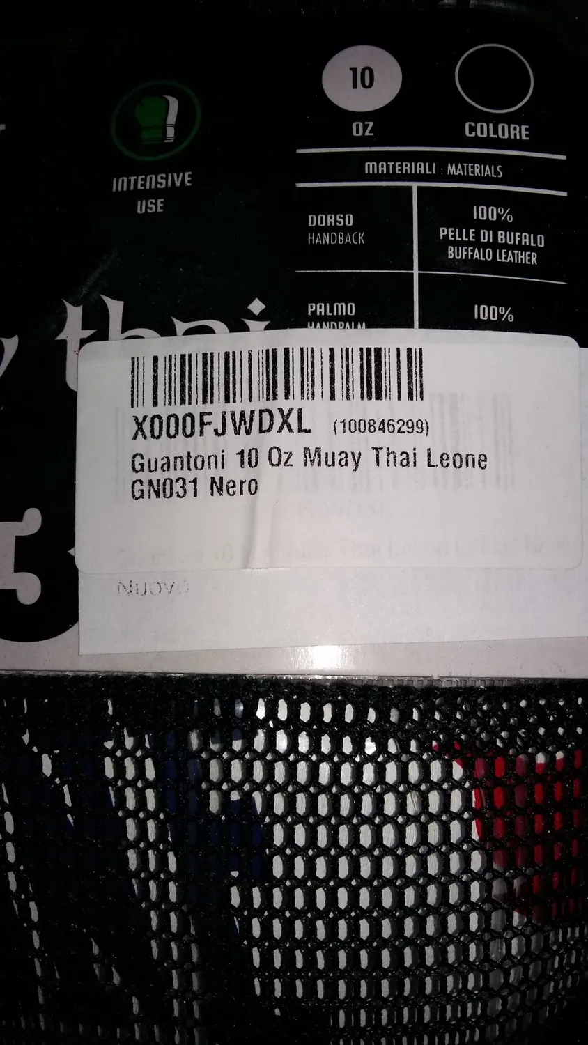 Leone 1947 Muay Thai Single Guantoni Boxe 10 oz Pelle Neri