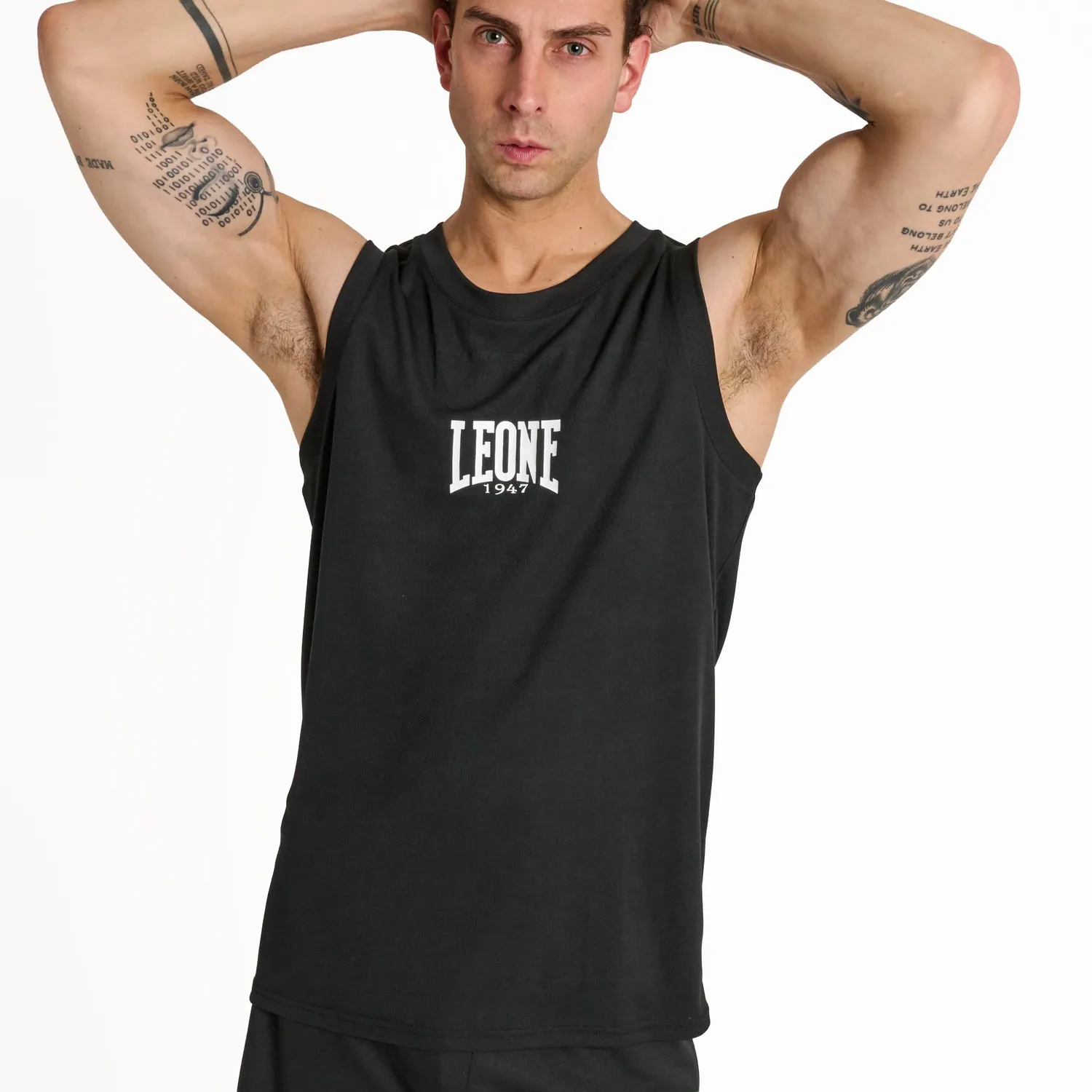 Leone1947 Stripe ABX205 Canotta Uomo Nero L traspirante