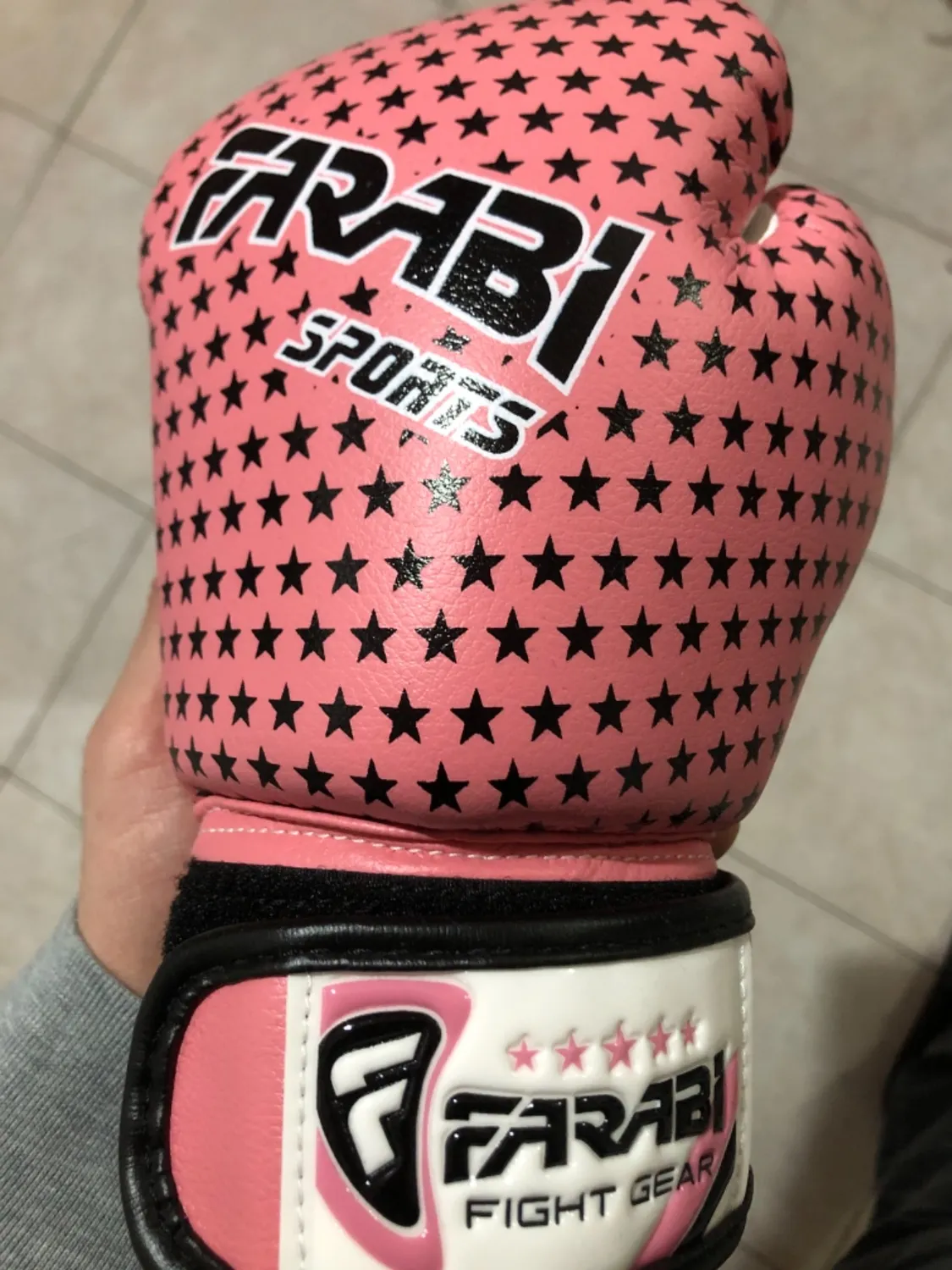 Farabi Pink Star guanti boxe bambino 4 oz rosa