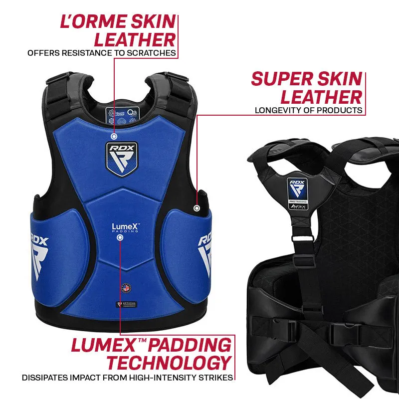 RDX Apex Corpetto Boxe Coach Pelle Rossa Blu