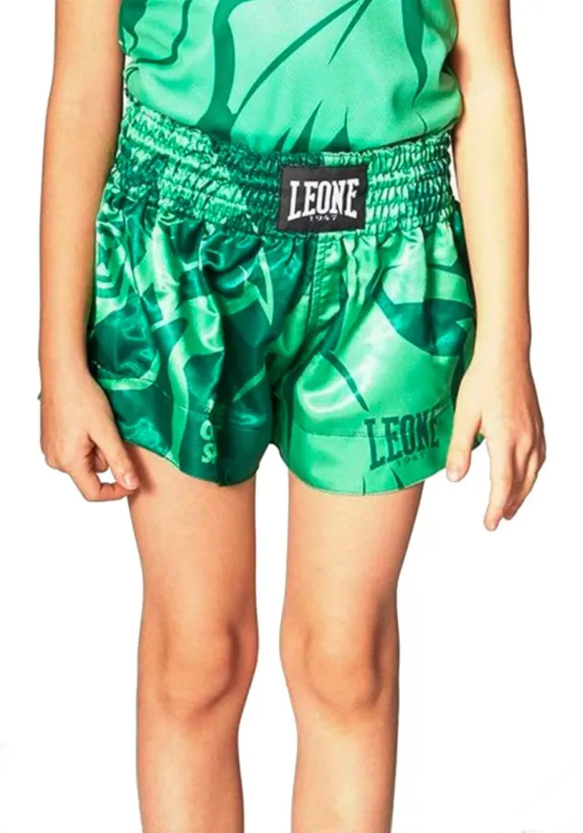 Leone 1947 Pantaloncino Kick Thai Bambino Nero Taglio Corto