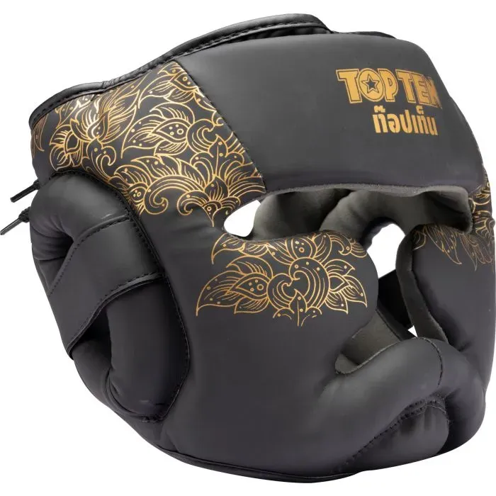 TOP TEN Nong Han casco nero-oro boxe protezione